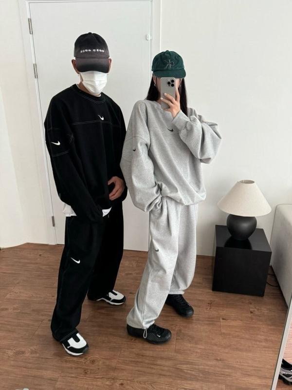 나** 스티치 럭비 맨투맨팬츠셋업