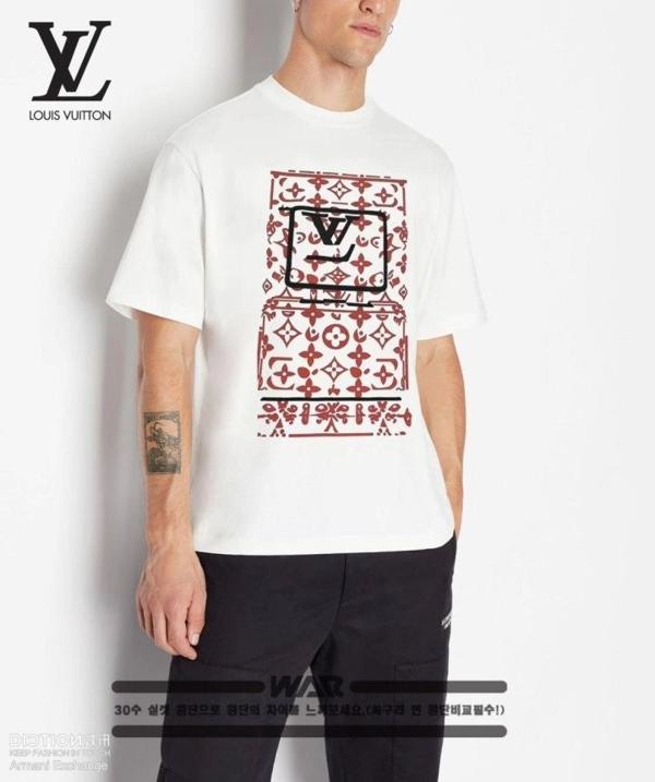 루* 트렁크 문양 박스 디자인 반팔 티셔츠