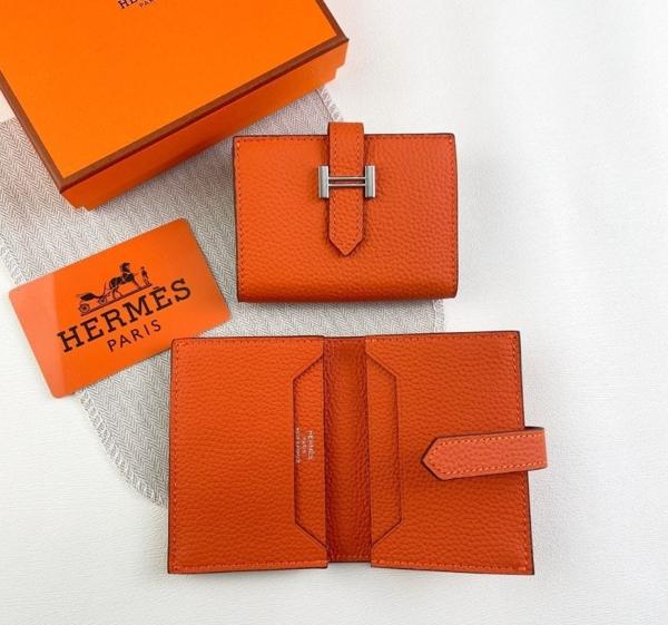 에*** 카드지갑 미니 베안 오렌지 은장