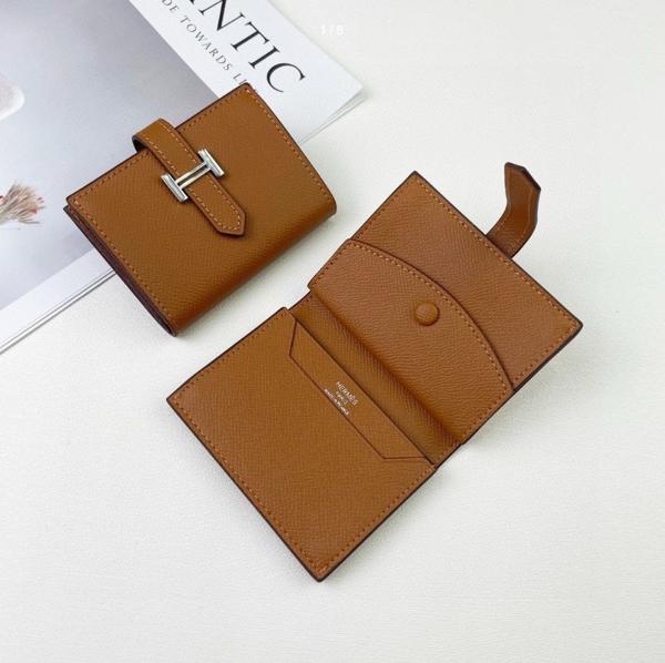 에*** 카드지갑 미니 베안 브라운 은장