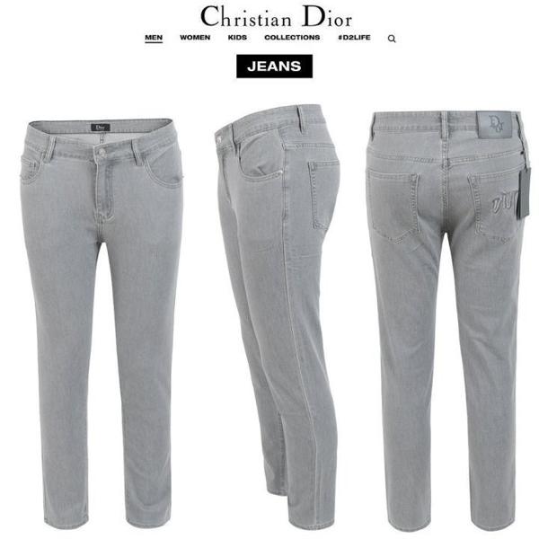 디* 자수 로고 그레이 슬림 일자진