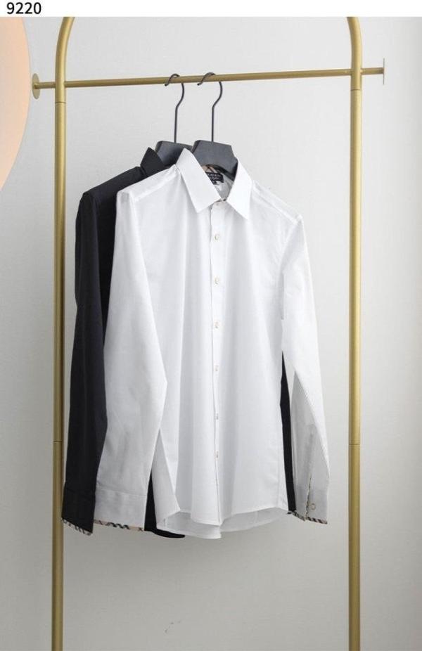 버** 베이직 체크 배색 남성 셔츠