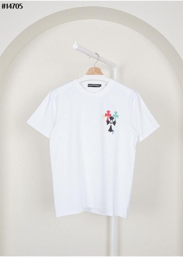 크* 남성 멀티 컬러 십자 페인팅 그래픽 티셔츠