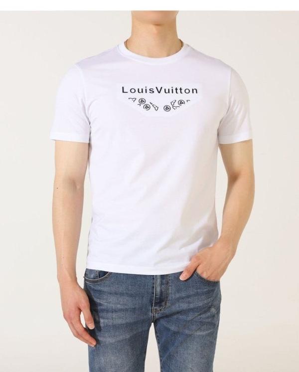 루* 수입고급 남성 LV엠보로고 실켓라운드 티셔츠