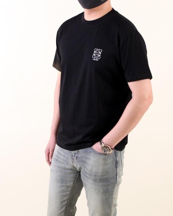 로** 아나그램 로고 자수 반팔 티셔츠