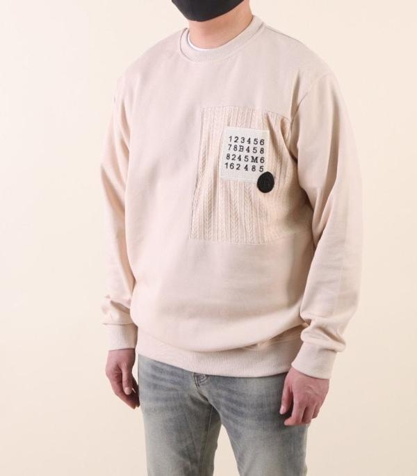 메* 마르지엘라 넘버링 니트 콤비 크루넥 맨투맨 티셔츠