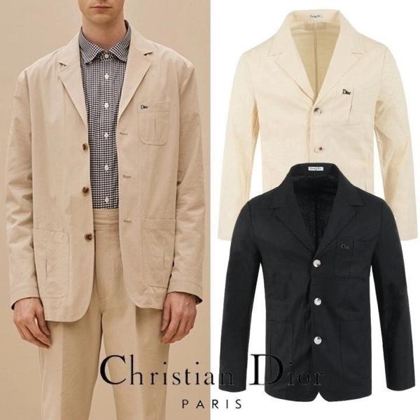 디* 스틸로고 쓰리버튼 코튼 자켓