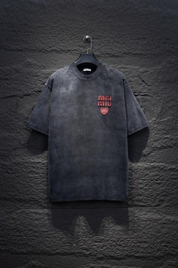 미*** 워싱 하트로고패치 티셔츠