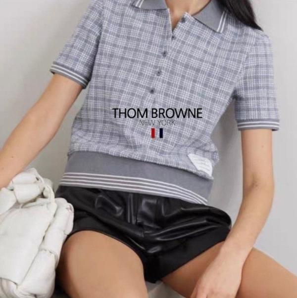 톰* 체크 카라 반팔 니트 (9868)