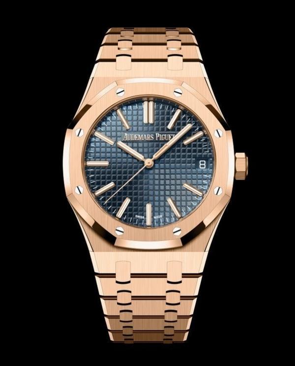 오**피게 로얄오크 블루다이얼 핑크골드 금통15510 OR