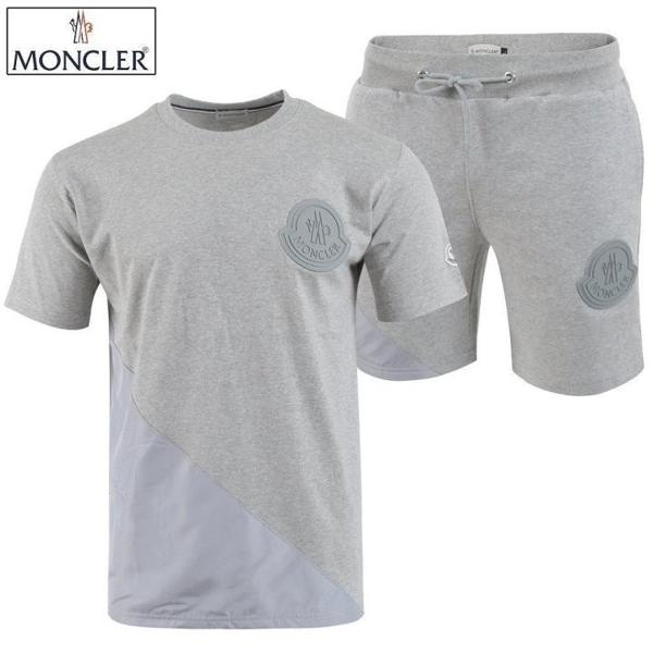 언발 배색 그레이 빅로고 반팔  반바지 세트