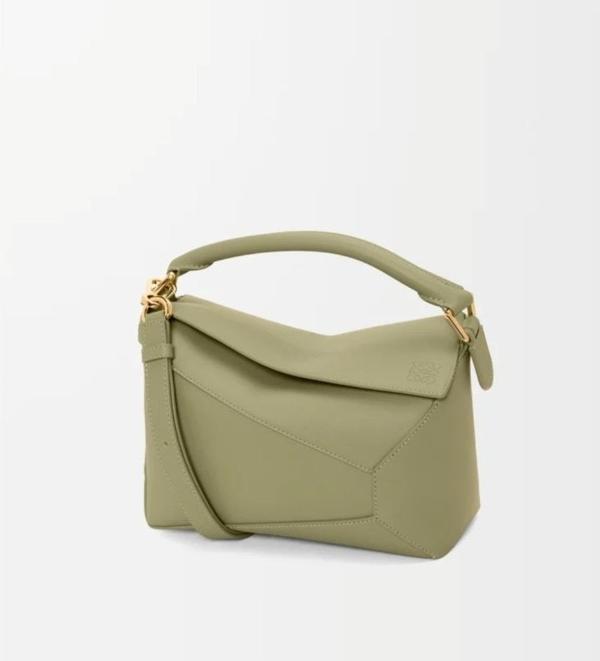 로** 스몰 퍼즐 엣지 가죽 핸드백 A510P60X41 FW24 Green 풀박스