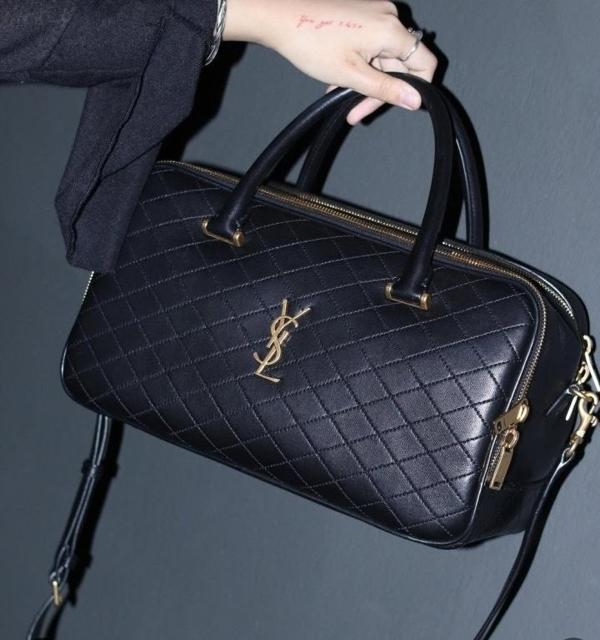 생** 크로스백 리아 퀼티드 더플 토트백 블랙 풀박스