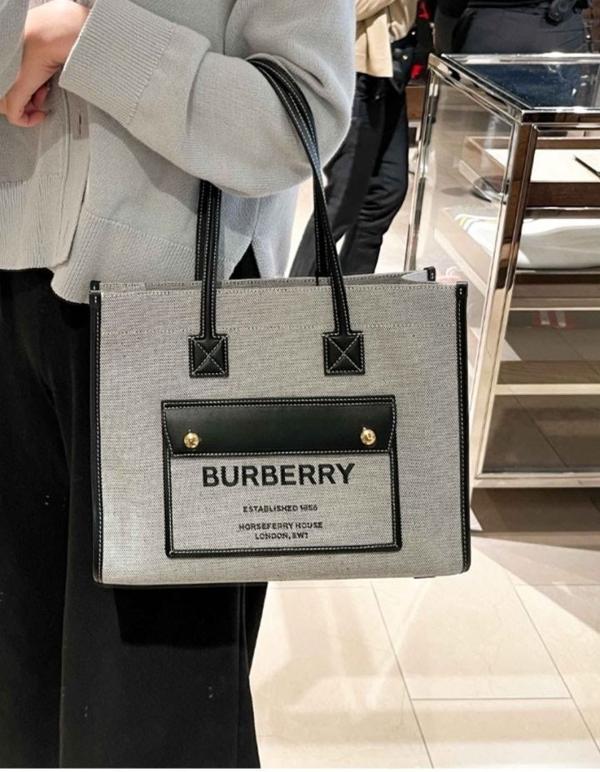 버** 프레야 캔버스 포켓 토트 백 스몰