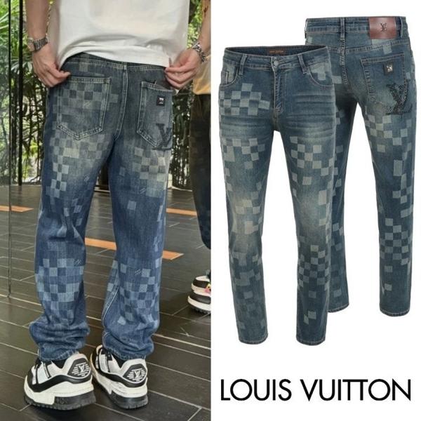 루* 멀티다미 프린트 워싱 슬림진