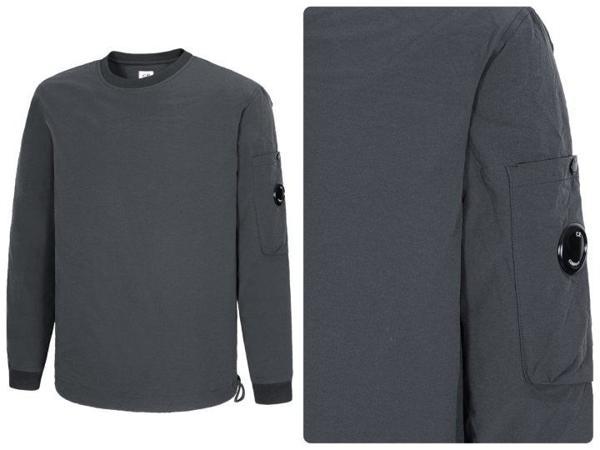 C* 컴퍼니 다이애그널 레이즈드 플리스 크루넥 스웨트셔츠