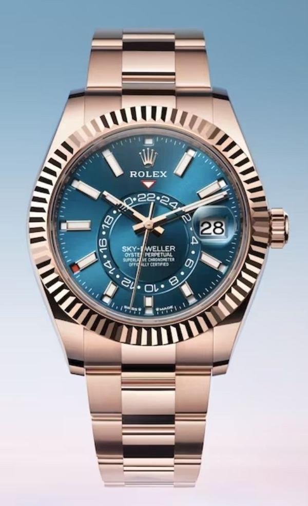 로** 스카이드웰러 로즈골드 블루다이얼