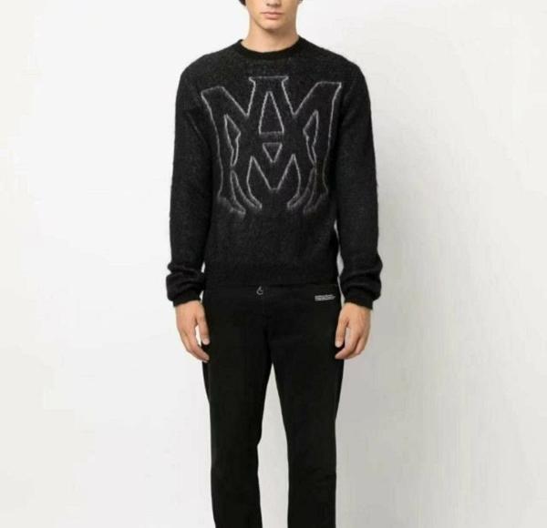 아** 빅로고 모헤어 니트