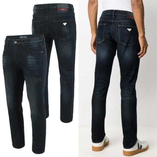 프** 타이거 프린팅 워싱 청바지