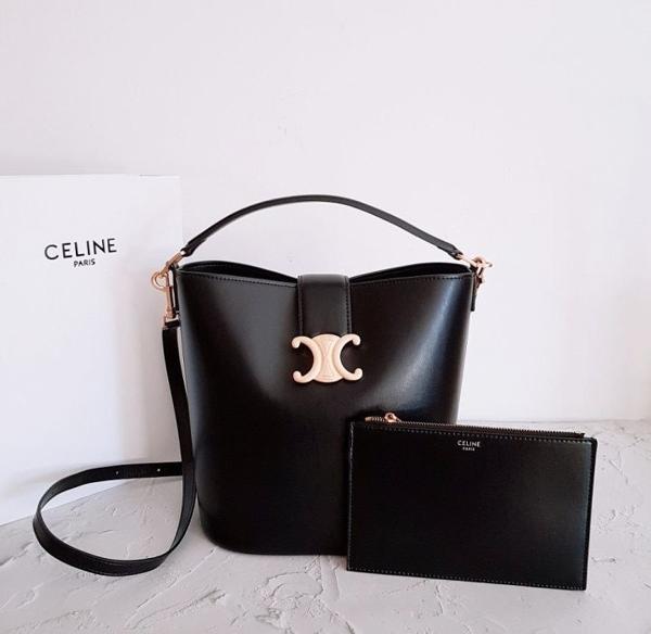 셀** 고급 루이즈백 미디움 카프스킨 레더 블랙