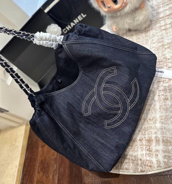 샤* 데님 카바스 숄더백