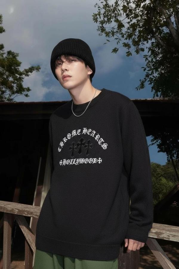 크* 울캐시 세메터리 자수패치 스웨터수입최고급(남녀공용)