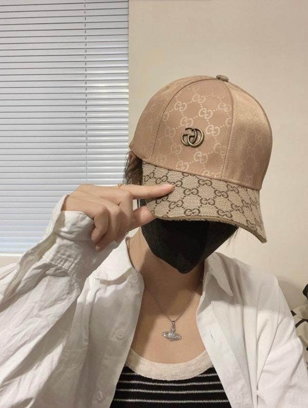 구* GG 자가드 볼캡 로고찡 캡모자 브라운