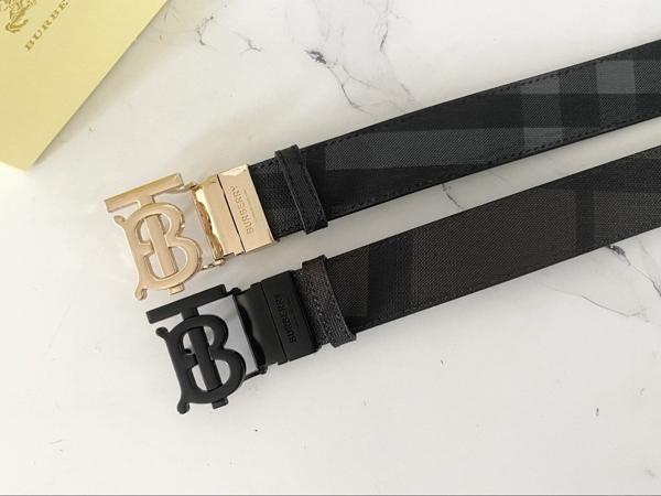 버** 리버서블 체크 레더 TB 남성 벨트