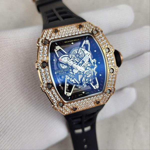 리**밀 RM3502 라파엘 나달 스켈레톤 풀다이아몬드 리미티드에디션 (블랙스트랩)