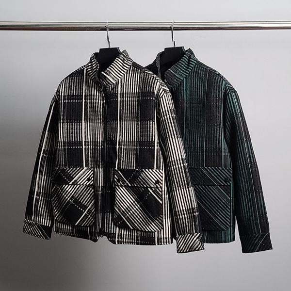 메* 마르지엘라 덕다운 타탄체크 패딩 자켓