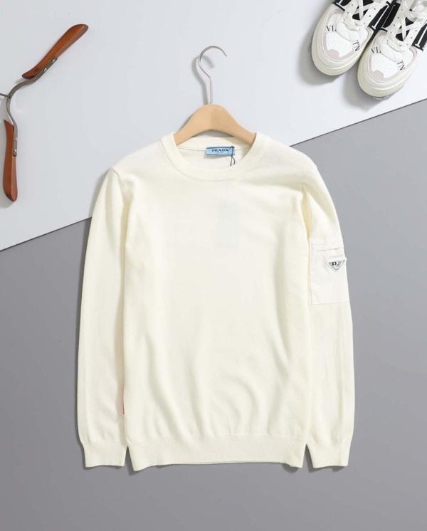 프** 레드패치 포인트 라운드 니트