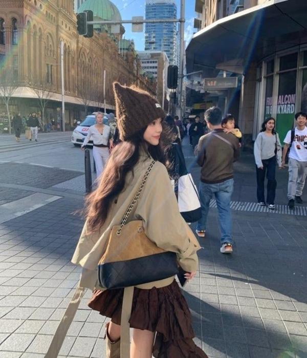 샤* 고급 25A 공방 스웨이드 투톤 쇼퍼 호보백 브라운