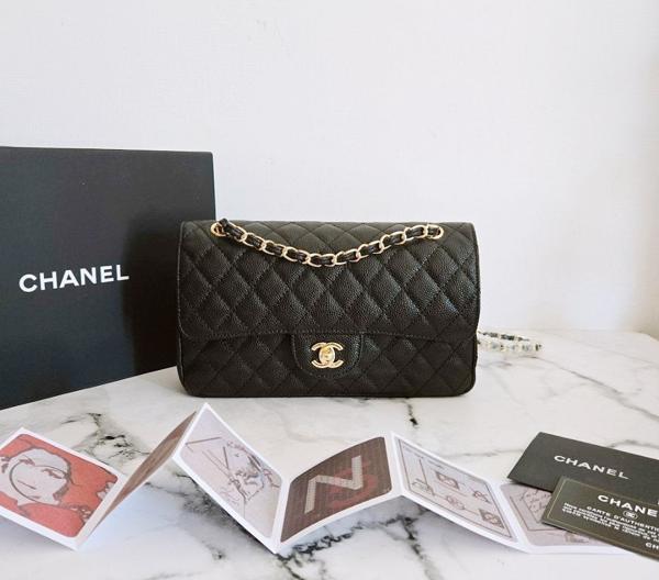 샤* 고급 리뉴얼 클래식 캐비어 미듐 금장