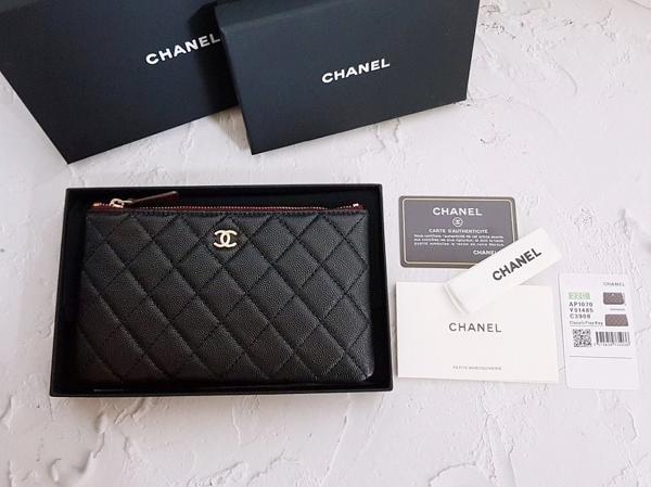 샤* 고급 박스 캐비어 파우치 클러치 금장 스몰