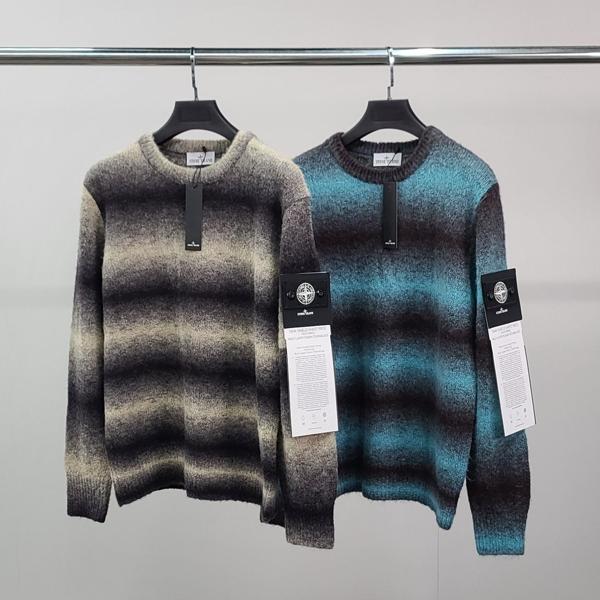 스* 흑백패치 모헤어 니트