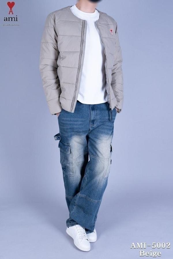 아* 스몰하트 패치 노카라 차이나넥 패딩