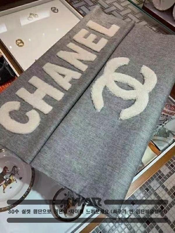 샤* 캐시미어 베이직 로고 그레이 숄