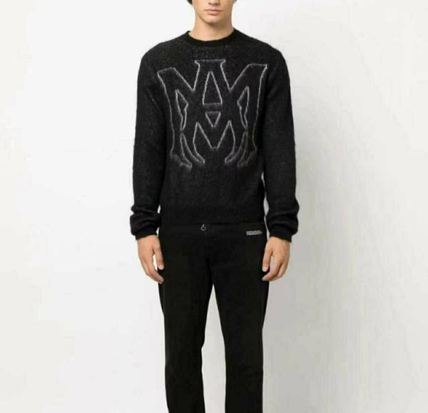 아** 빅로고 모헤어 니트