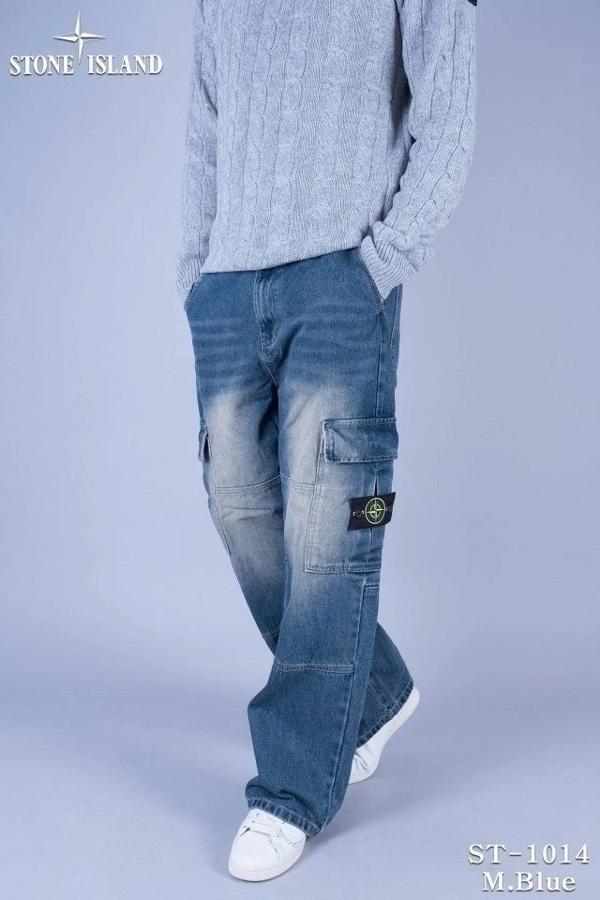 스* 워싱 핀턱 카고 와이드 데님 팬츠