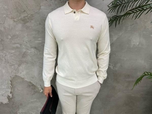 버** 골드 원버튼 카라 니트