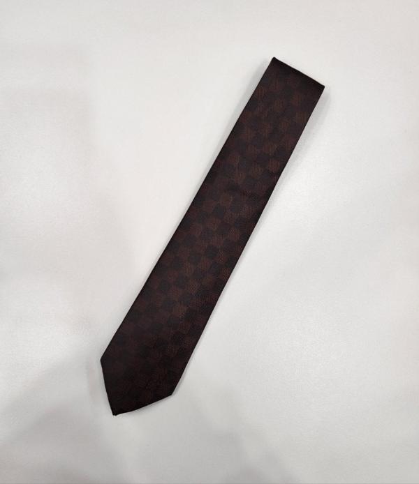 루* 다미에 패턴 실크 넥타이