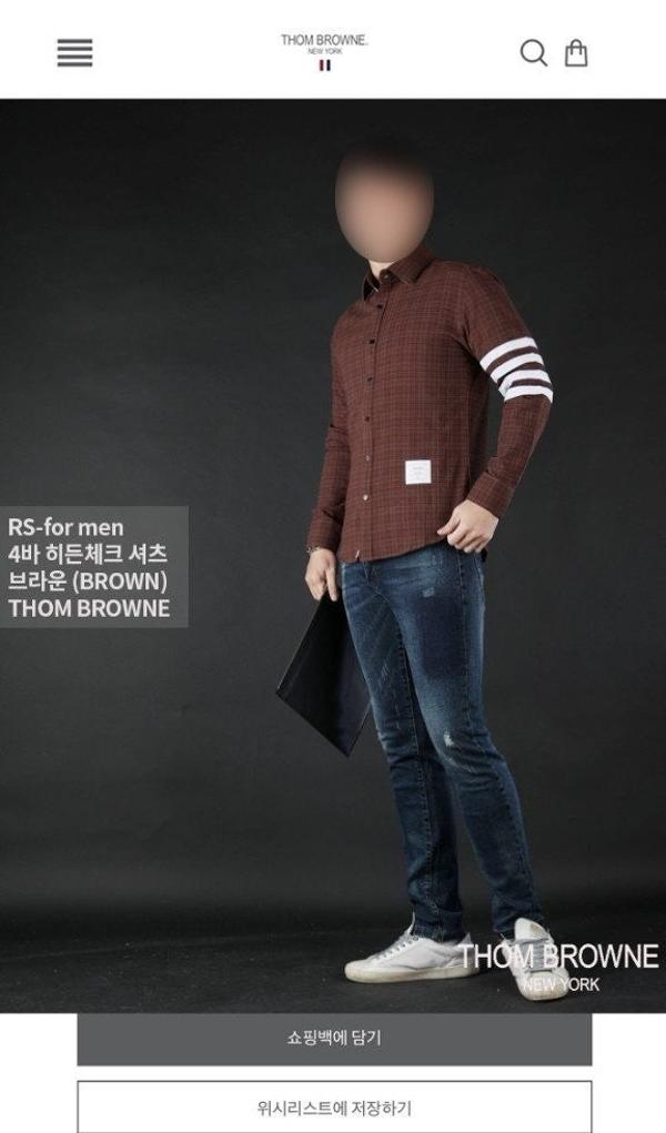 톰* 4바 히든체크 셔츠