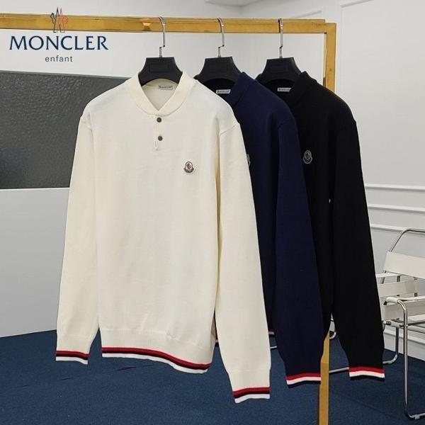 배색라인 캐시미어 헨리넥 니트