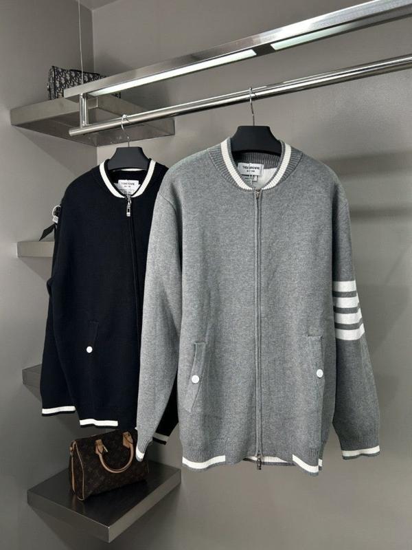 톰* 캐시미어 사선 니트 집업