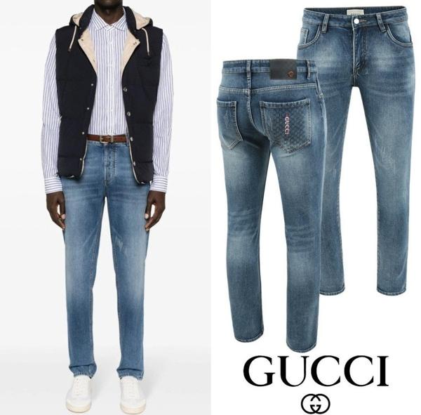 구* 자가드 버티컬 자수 융기모 슬림진