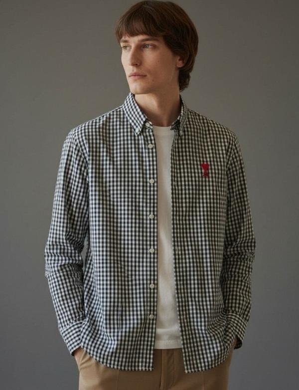 아* 스몰 체인 레드 하트 꾀흐 셔츠수입최고급