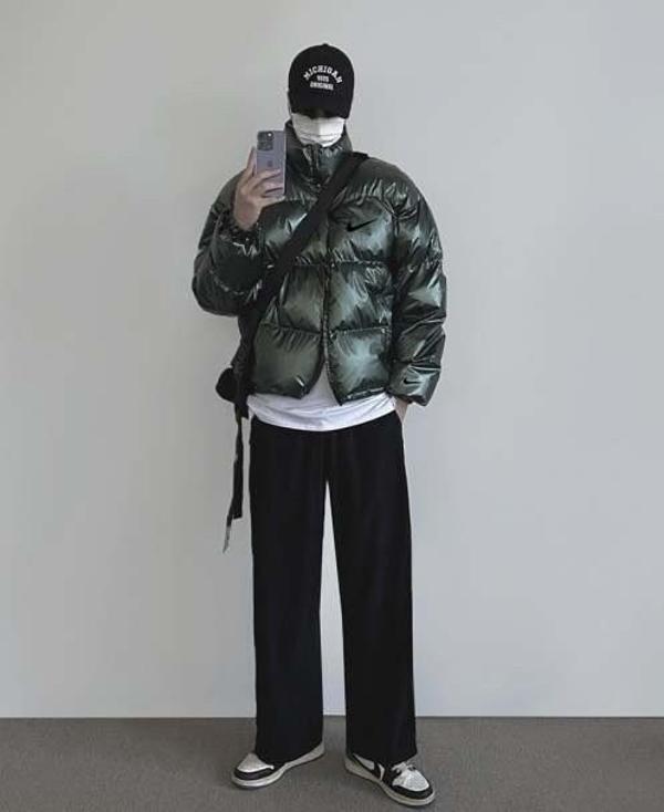 나** 글로시 메탈 투웨이 패딩