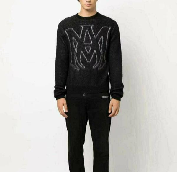 아** 빅로고 모헤어 니트