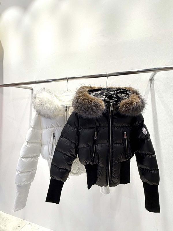 글로시 크롭 퍼 패딩