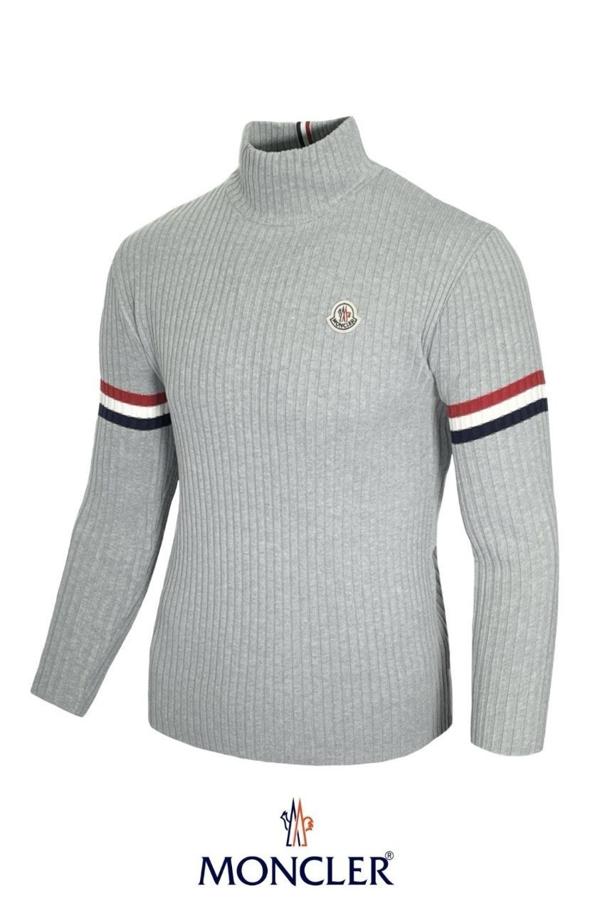 더블 암라인 클래식와팬 울캐시 하프 터틀넥 니트